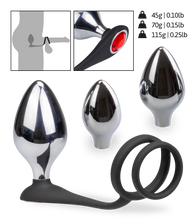 Load image into Gallery viewer, Double cock ring and 3 butt plugs set