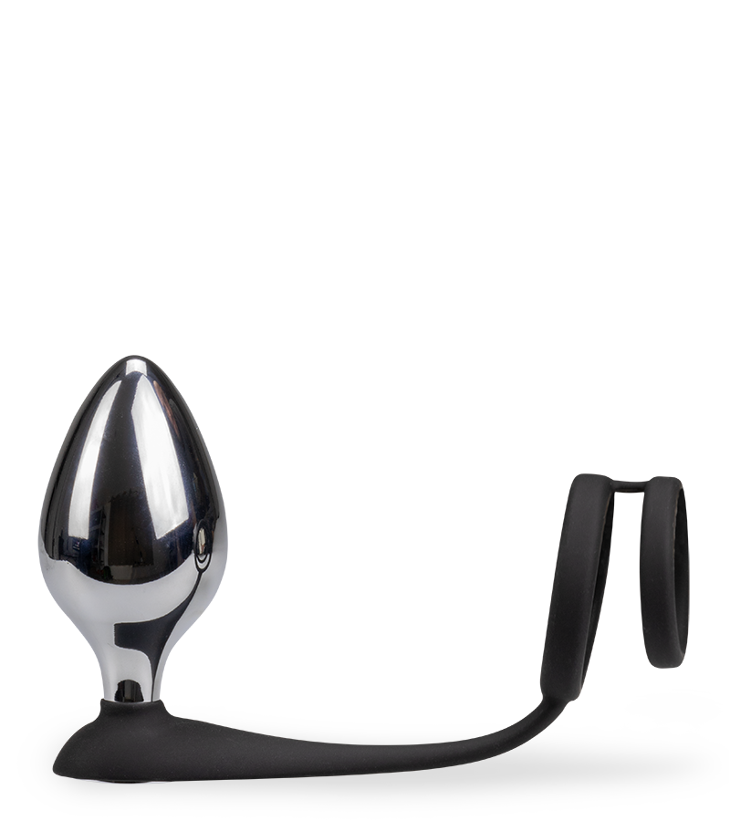 Double cock ring and 3 butt plugs set