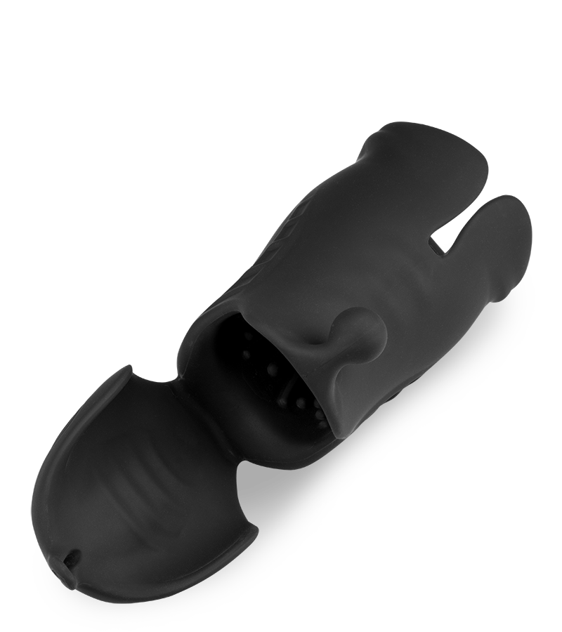 Double-entry automatic masturbator for balls and tip