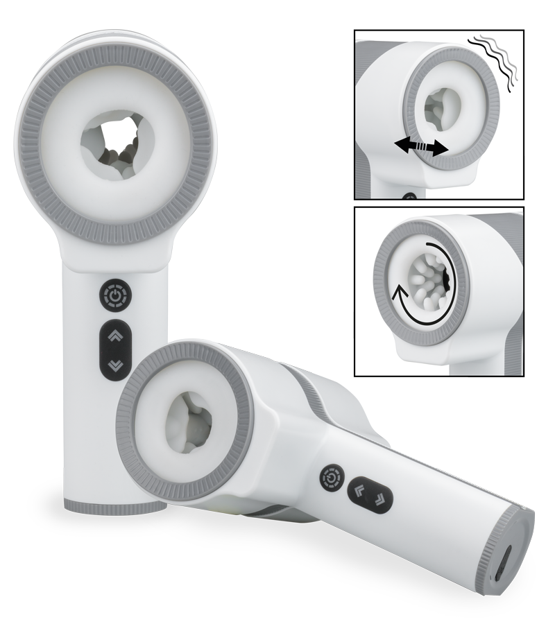 Double Game thrusting and rotating masturbator