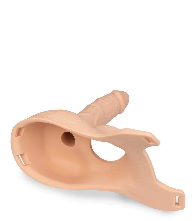 Double penetration dildo harness