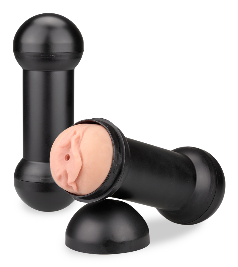 Double-sided vagina and mouth masturbator