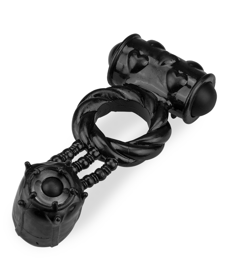 Double vibration cock ring