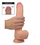 Dual-layered silicone super-realistic dildo 11.50 inches