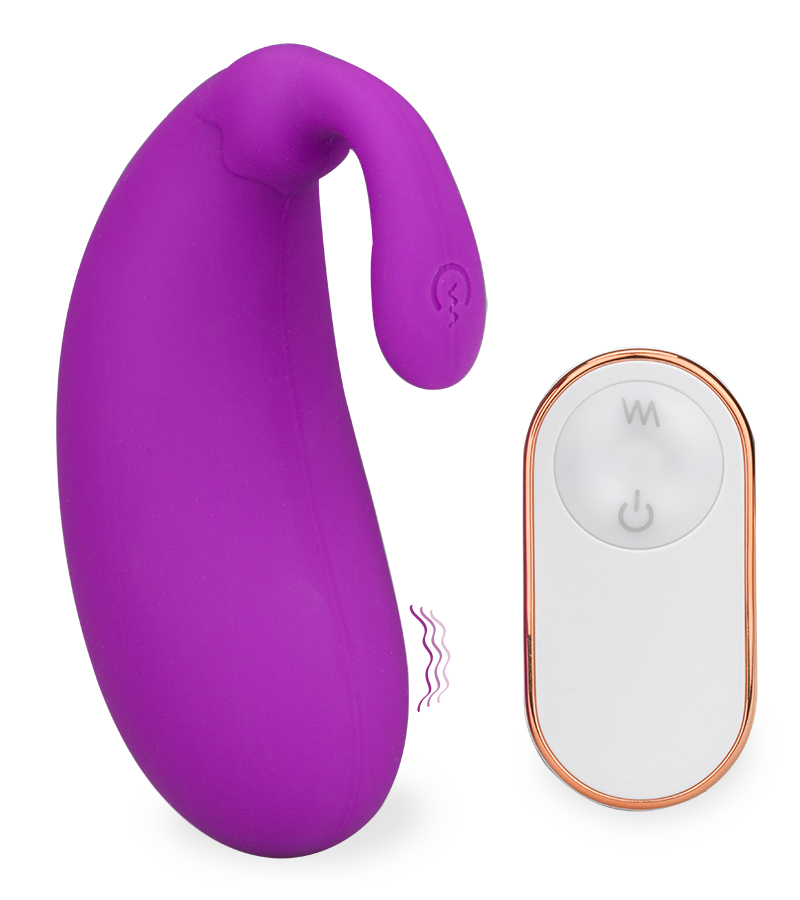 Eggplant 2 vibrating love egg with clit stimulator