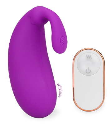 Eggplant 2 vibrating love egg with clit stimulator