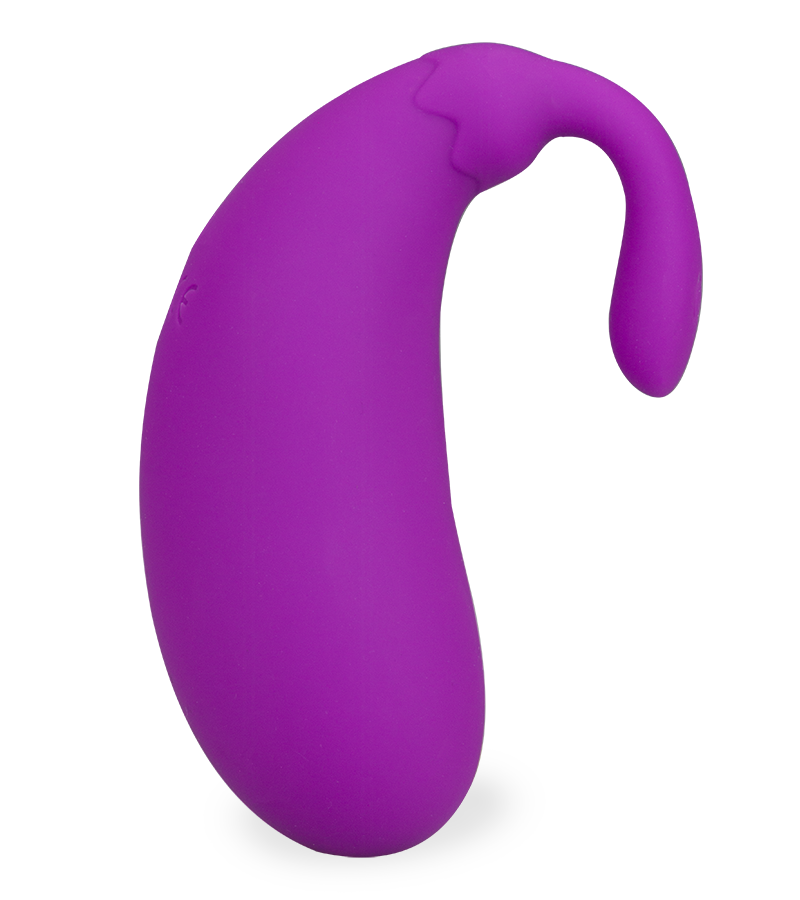 Eggplant 2 vibrating love egg with clit stimulator