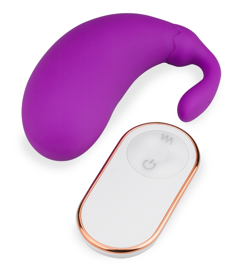 Eggplant 2 vibrating love egg with clit stimulator