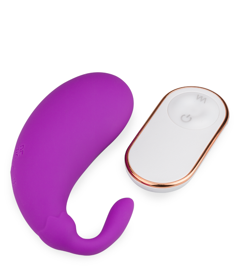 Eggplant 2 vibrating love egg with clit stimulator