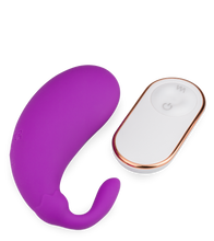 Load image into Gallery viewer, Eggplant 2 vibrating love egg with clit stimulator