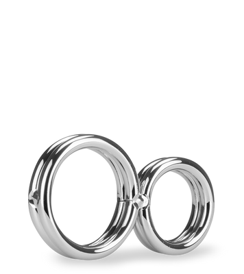 Eight stainless steel double cock ring