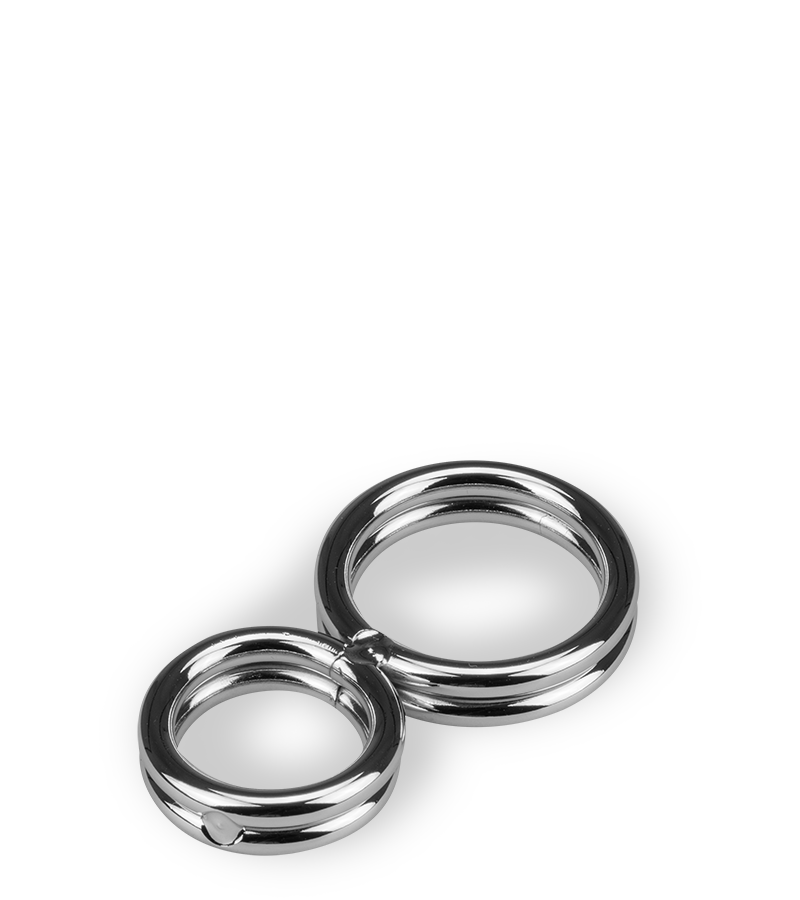 Eight stainless steel double cock ring