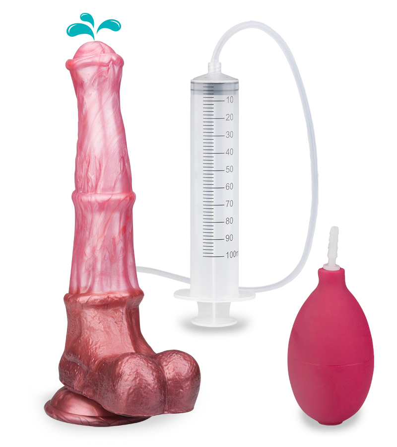 Ejaculating suction-cup horse dildo 8.75 inches