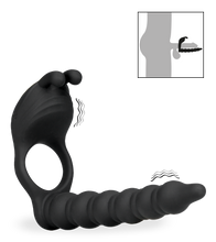 Load image into Gallery viewer, Eternal double penetration vibrating cock ring
