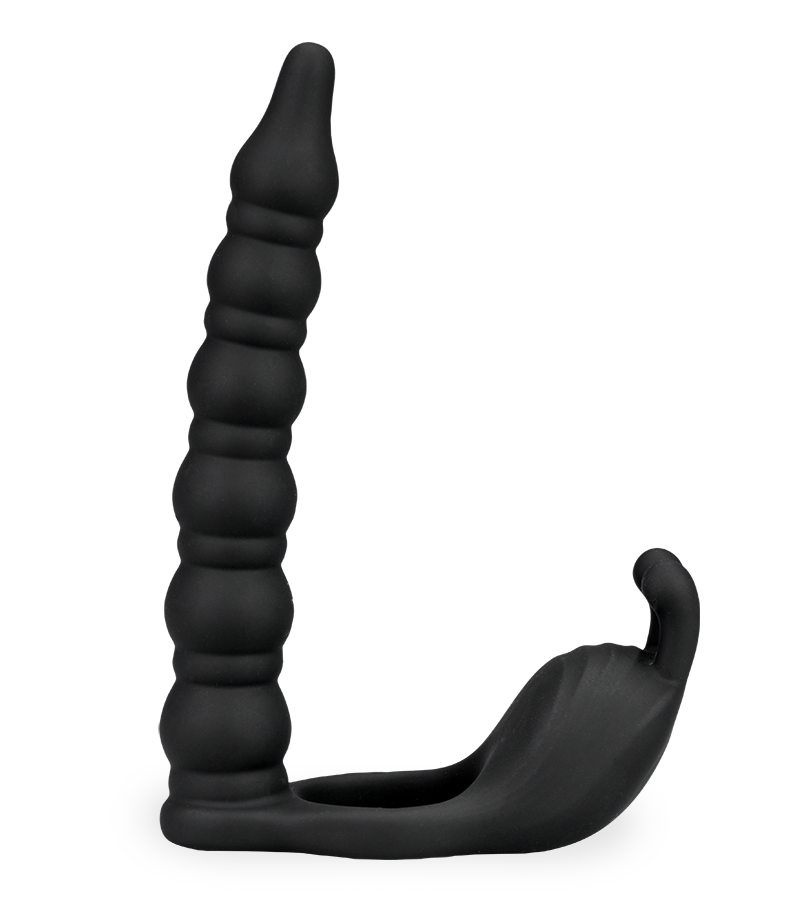 Eternal double penetration vibrating cock ring