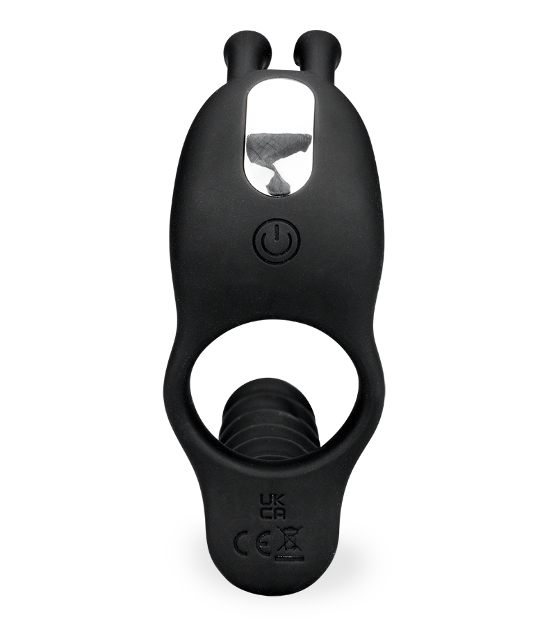 Eternal double penetration vibrating cock ring