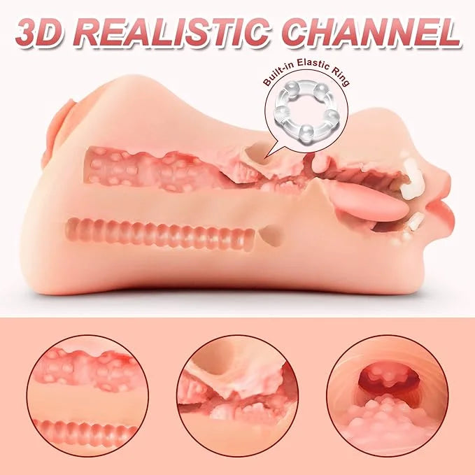 Ava 3 in 1 Pocket Pussy Male Masturbator Realistic Blowjob Anus Stroker