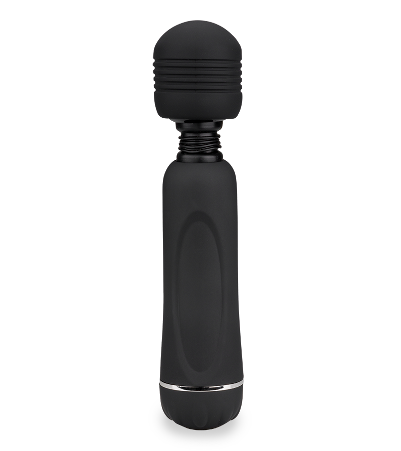 Fantasy Wand black vibrator with 3 removable heads