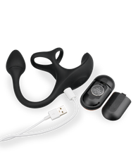 Load image into Gallery viewer, Fast triple cock ring with ball massager and butt plug