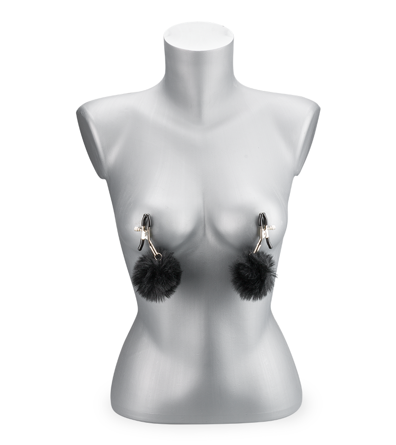 Faux fur nipple clamps
