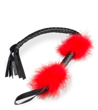 Load image into Gallery viewer, Faux leather and feather flogger