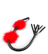 Load image into Gallery viewer, Faux leather and feather flogger