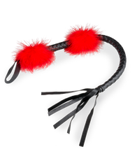Load image into Gallery viewer, Faux leather and feather flogger