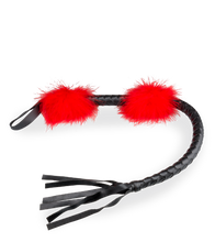 Load image into Gallery viewer, Faux leather and feather flogger