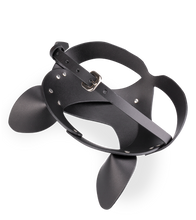 Load image into Gallery viewer, Faux leather and rhinestone cat mask
