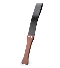 Load image into Gallery viewer, Faux leather and wood BDSM paddle