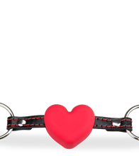 Load image into Gallery viewer, Faux leather ball gag with silicone heart