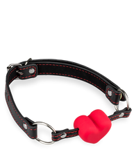 Load image into Gallery viewer, Faux leather ball gag with silicone heart
