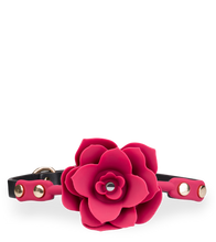 Load image into Gallery viewer, Faux leather ball gag with silicone rose