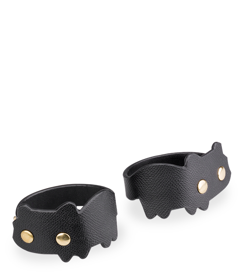 Faux leather BDSM cat wrist cuffs
