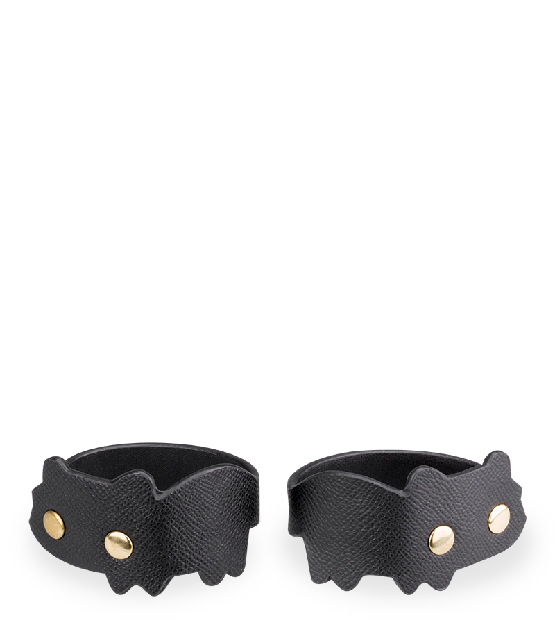 Faux leather BDSM cat wrist cuffs