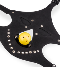 Load image into Gallery viewer, Faux leather BDSM mask with ball gag