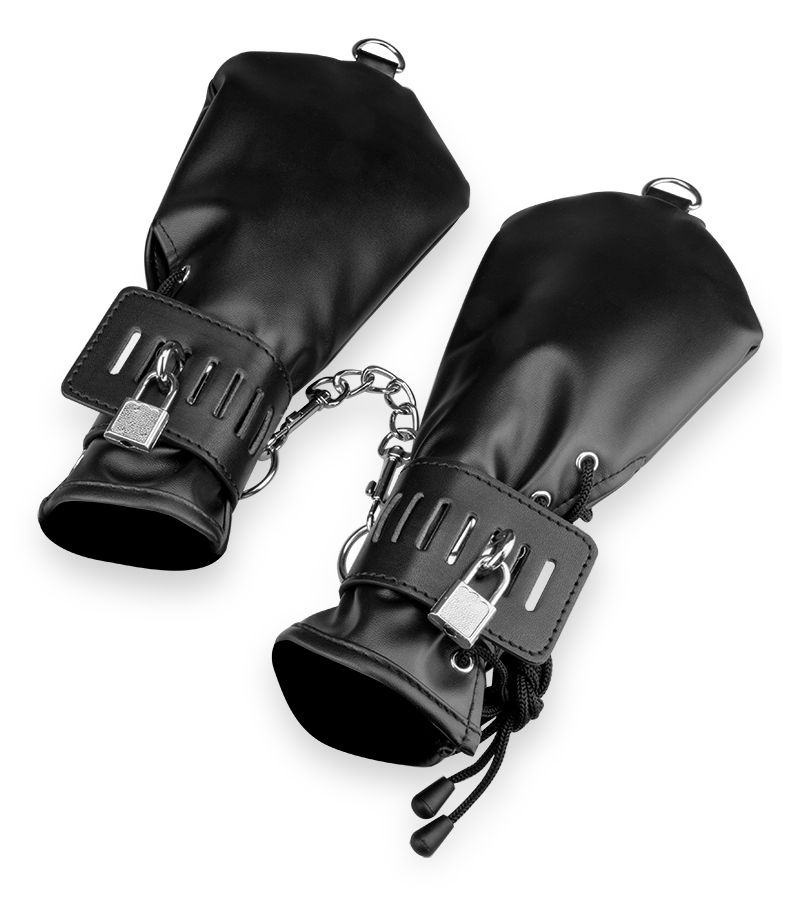 Faux leather BDSM mitts