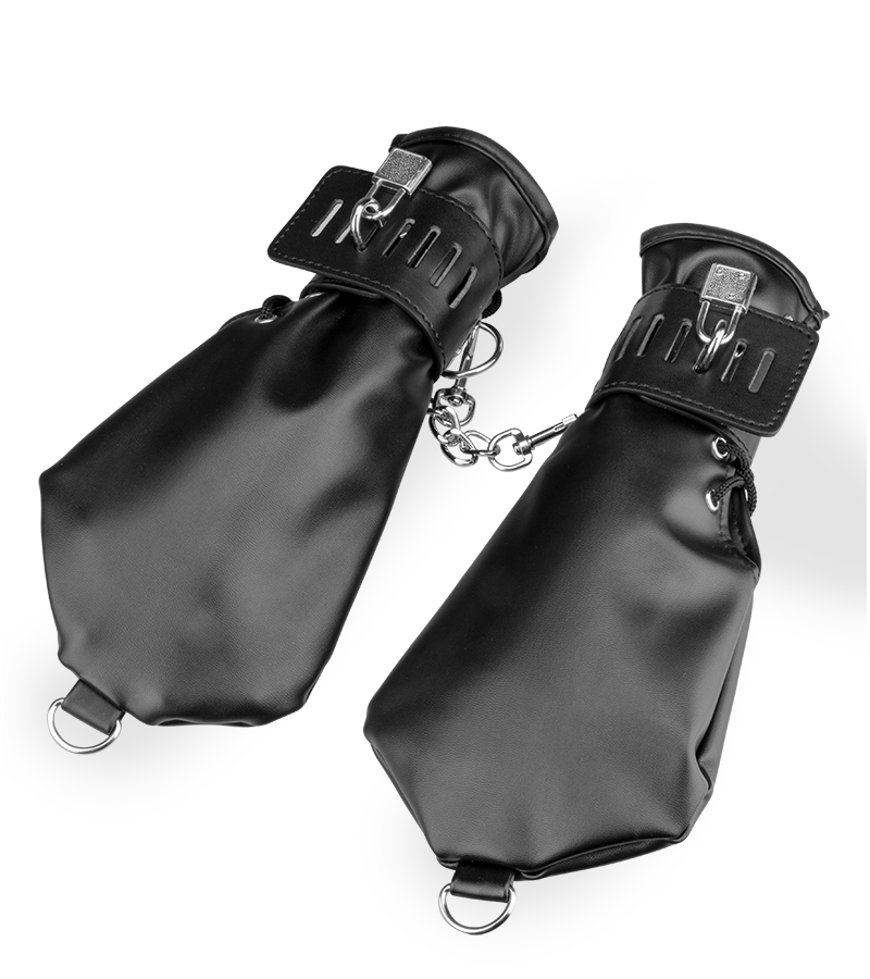 Faux leather BDSM mitts