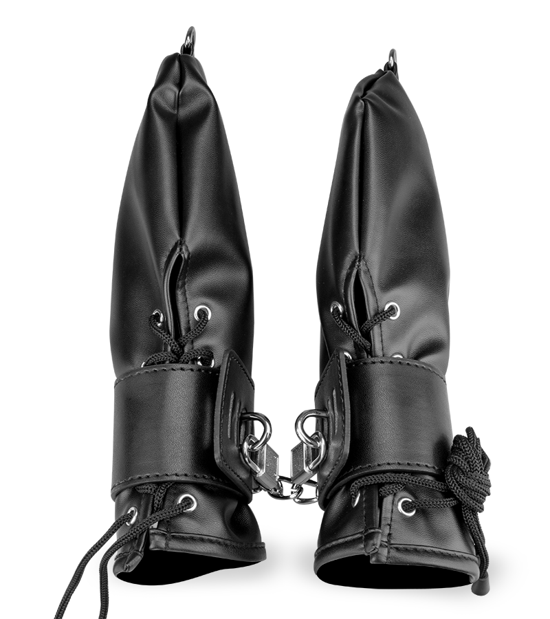 Faux leather BDSM mitts