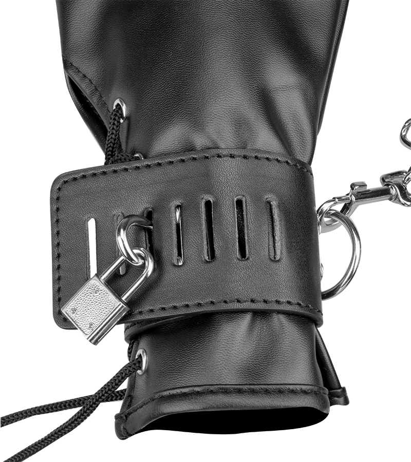Faux leather BDSM mitts