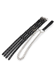 Load image into Gallery viewer, Faux leather collar and leash set