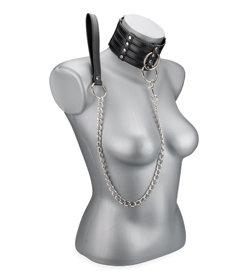 Faux leather collar and leash set