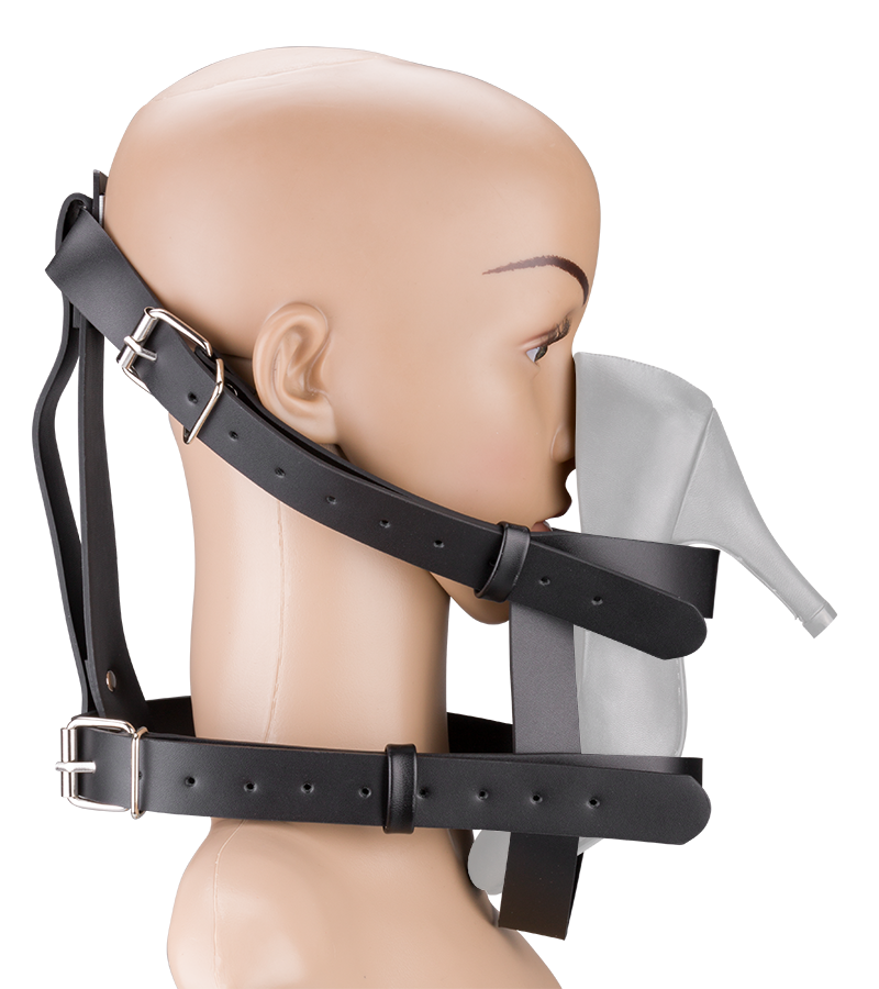 Faux leather face harness for shoes