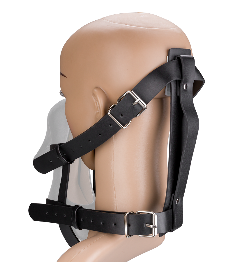 Faux leather face harness for shoes