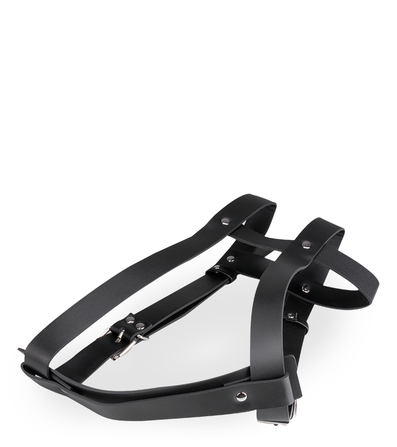 Faux leather face harness for shoes