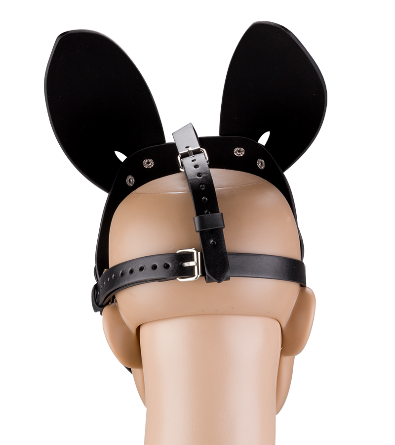 Faux leather rabbit mask