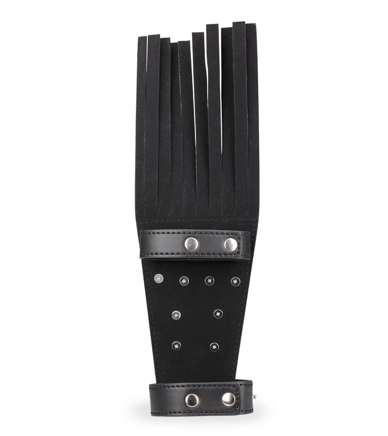 Faux leather spiked flogger glove