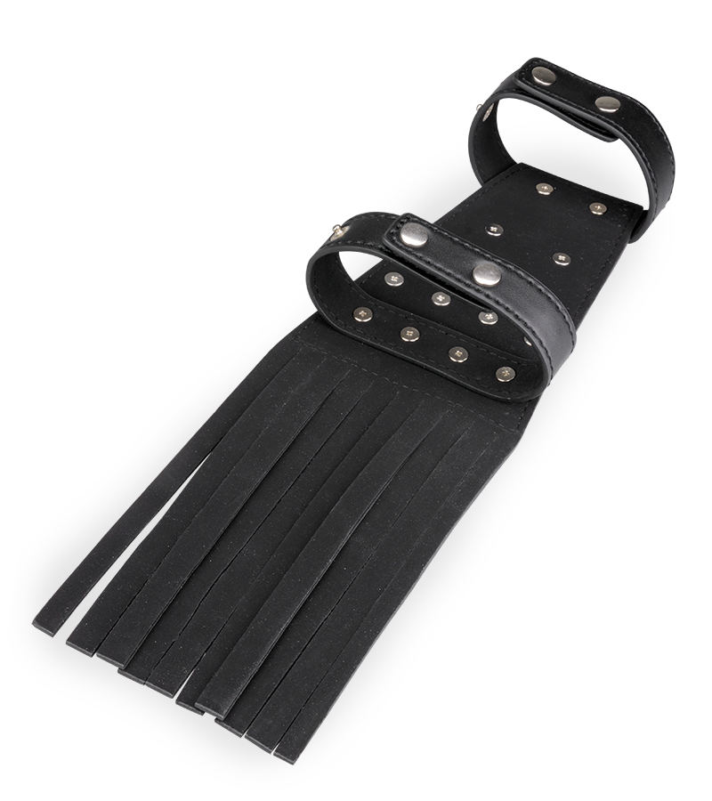 Faux leather spiked flogger glove