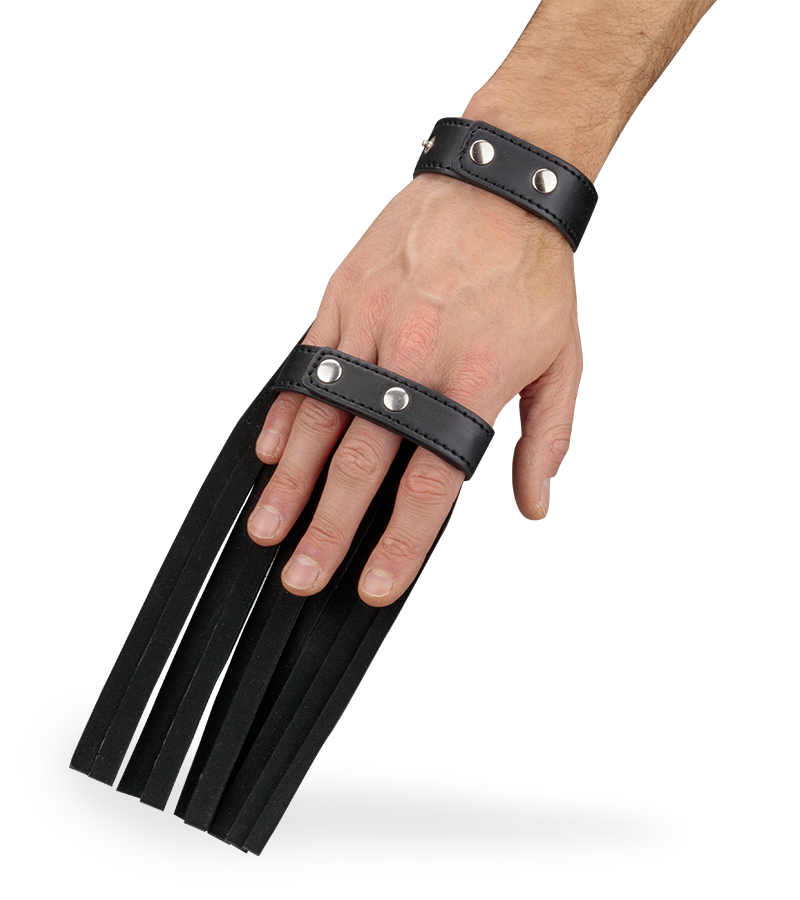Faux leather spiked flogger glove