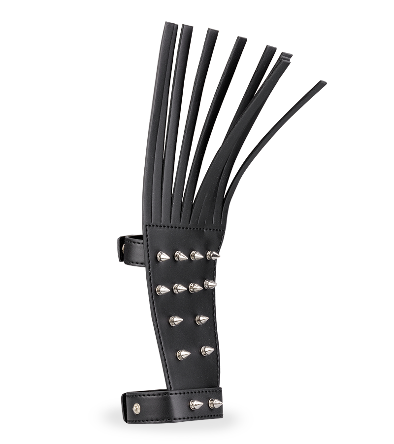 Faux leather spiked flogger glove